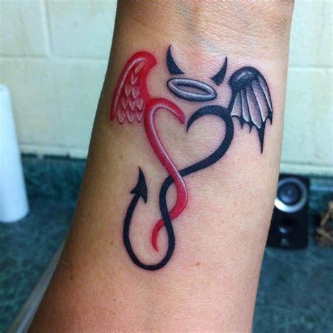 angel with devil tattoo